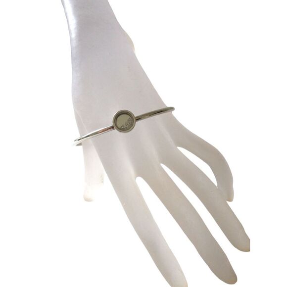 Crystal Floating Charms Locket Bracelet Bangle Silver Tone Modernist Academia. - Picture 14 of 16